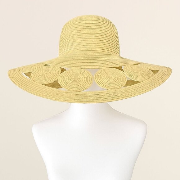 Oversized Wide Brim Sun Hat Straw Circle Resort Fashion Cruise Chic Kate Landry - Picture 2 of 15